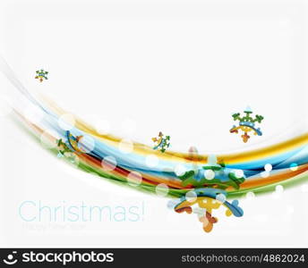 Wave with snow background. Translucent wave with snow. New Year abstract background