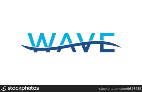 Wave word for logo designs editable Royalty Free Vector