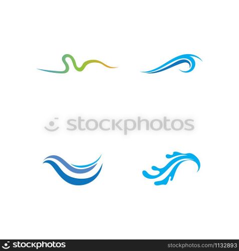 Waves beach blue water logo and symbols template icons app