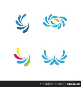Waves beach logo and symbols template icons app blue