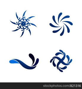 Waves blue beach logo and symbols template icons app