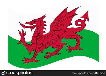 Waves Flag of Wales Vector illustration eps 10 .. Waves Flag of Wales Vector illustration