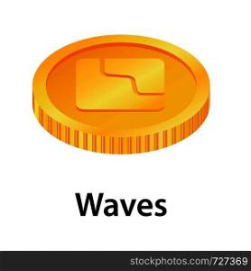 Waves icon. Isometric illustration of waves vector icon for web. Waves icon, isometric style