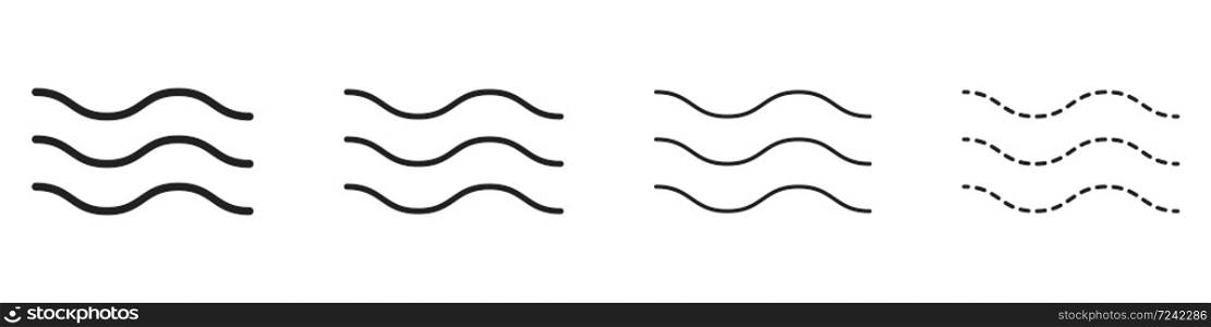 Waves icon. Vector isolated line icons collection.