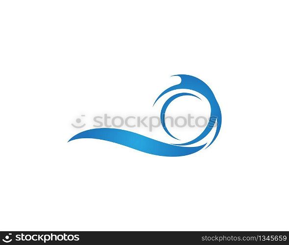 Waves of sea or ocean waves, blue water, splash and gale, vector illustration