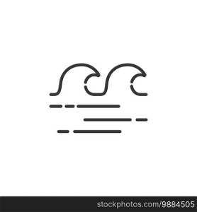 Waves on the sea thin line icon. Isolated outline weather vector illustration