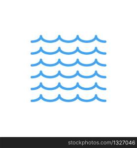 Waves outlines icon isolated on white background. Waves blue icon. Minimal flat design. Linear wave flow. EPS 10