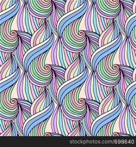 Waves repeating background in pastel colors. Doodle vector seamless pattern. For textile or packaging design. Waves repeating background in pastel colors. Doodle vector seamless pattern. For textile or packaging design.