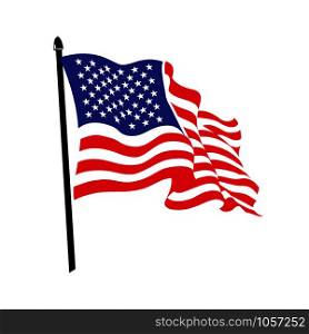 Waving American flag logo design.