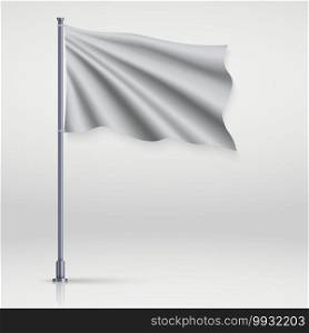 Waving blank flag on flagpole. Template for poster design. Waving blank flag on flagpole.