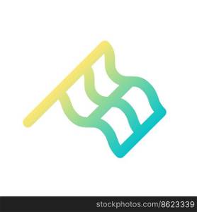 Waving chequered flag pixel perfect gradient linear ui icon. Location tag. Automobile racing sport. Line color user interface symbol. Modern style pictogram. Vector isolated outline illustration. Waving chequered flag pixel perfect gradient linear ui icon