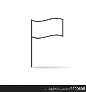 Waving flag icon with shadow. Isolated and simple style. Vector EPS 10