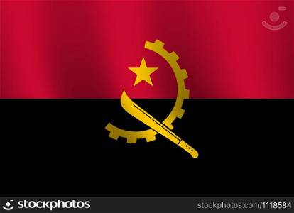 Waving flag of Angola. Vector illustration