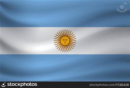 Waving flag of Argentina. Vector illustration