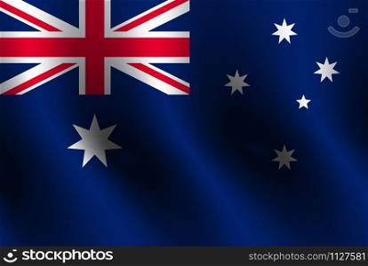Waving flag of Australia. Vector illustration