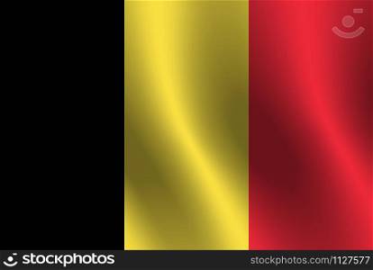 Waving flag of Belgium. Vector illustration