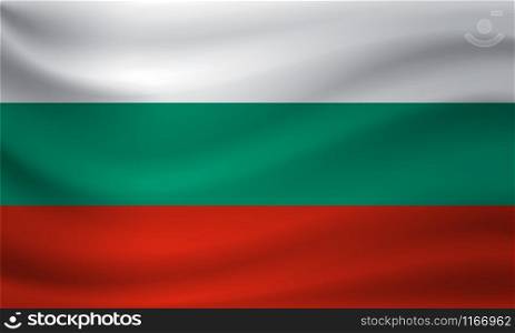 Waving flag of Bulgaria. Vector illustration