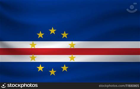 Waving flag of Cabo Verde. Vector illustration