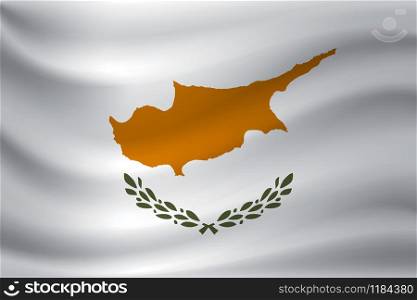 Waving flag of Cyprus. Vector illustration