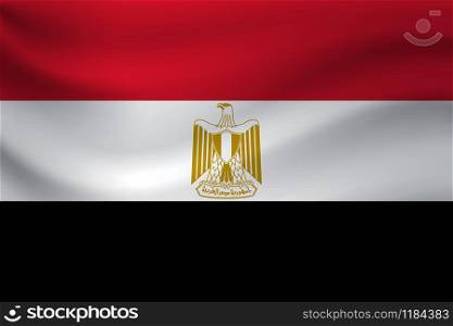 Waving flag of Egypt. Vector illustration