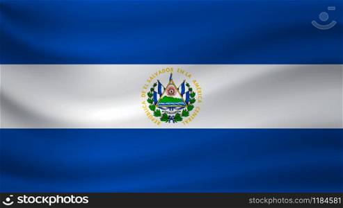 Waving flag of El Salvador. Vector illustration