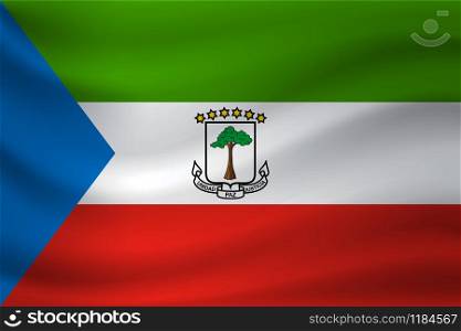 Waving flag of Equatorial Guinea. Vector illustration