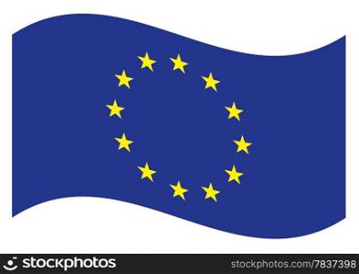 Waving flag of Europe isolated. Vector EPS8