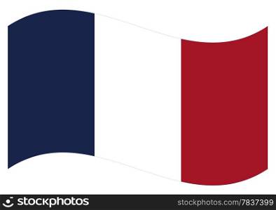 Waving flag of France isolated. Vector EPS8