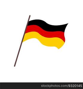Waving flag of Germany country. Isolated german tricolor flag on white background. Vector flat illustration.. Waving flag of Germany country. Isolated german tricolor flag on white background. Vector flat illustration