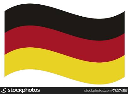 Waving flag of Germany isolated. Vector EPS8