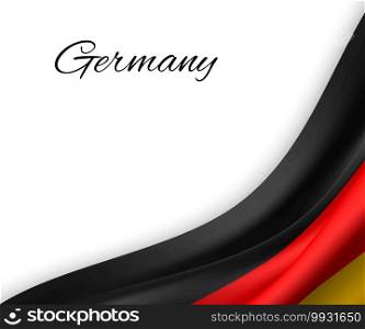 waving flag of Germany on white background. Template for independence day. vector illustration. waving flag on white background.