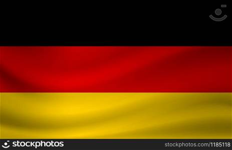 Waving flag of Germany. Vector illustration