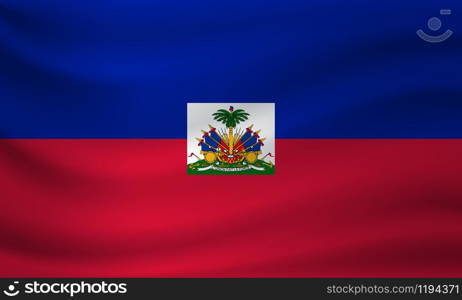 Waving flag of Haiti. Vector illustration