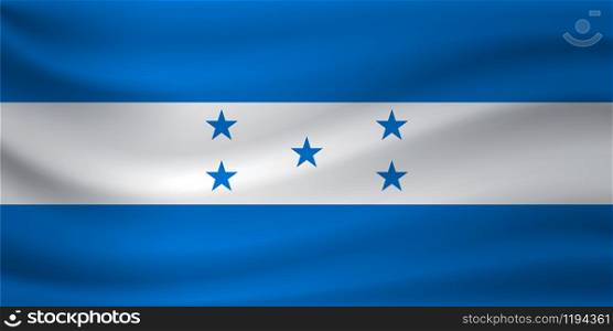 Waving flag of Honduras. Vector illustration