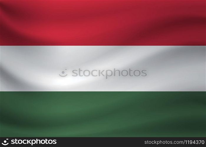 Waving flag of Hungary. Vector illustration