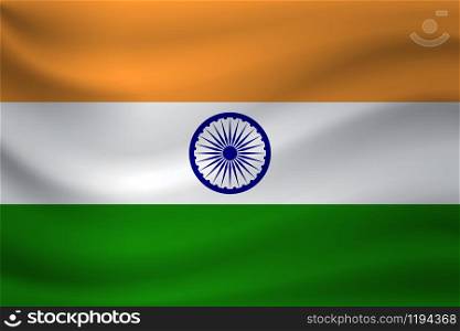 Waving flag of India. Vector illustration