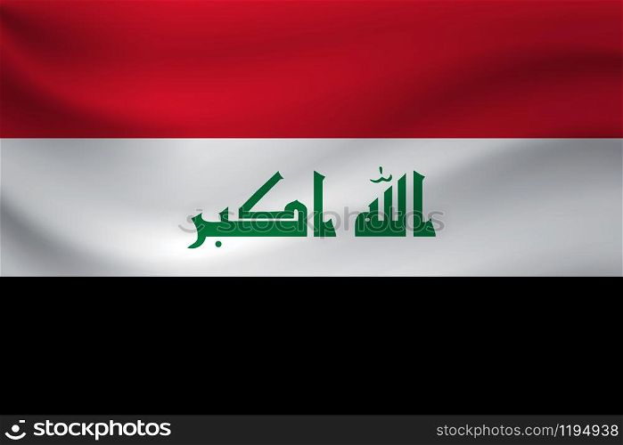 Waving flag of Iraq. Vector illustration