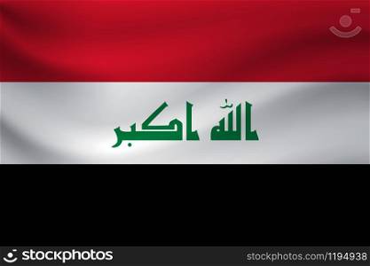 Waving flag of Iraq. Vector illustration