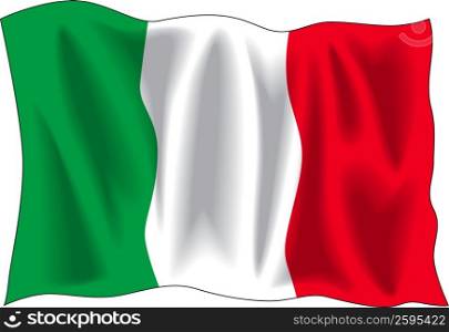 Waving flag of Italian isolated on white