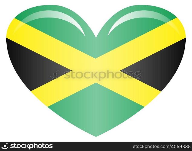 Waving flag of Jamaica. Fluttering textile jamaican flag. The Cross, Black, green, and gold.