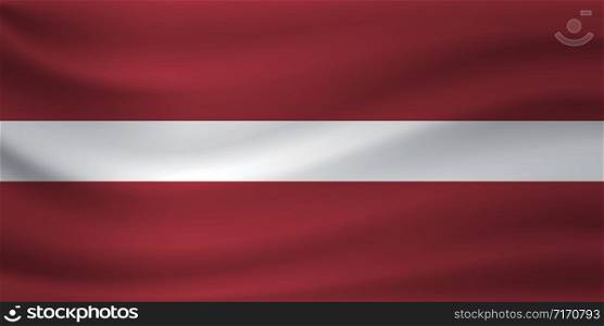 Waving flag of Latvia. Vector illustration