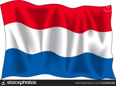 Waving flag of Netherland isolated on white