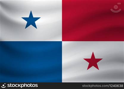 Waving flag of Panama. Vector illustration