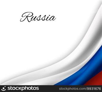 waving flag of Russia on white background. Template for independence day. vector illustration. waving flag on white background.