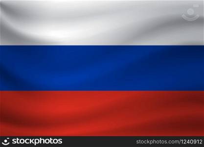 Waving flag of Russia. Vector illustration