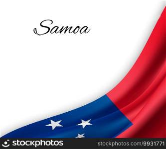 waving flag of Samoa on white background. Template for independence day. vector illustration. waving flag on white background.