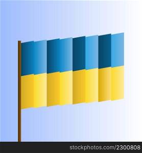 Waving flag of Ukraine. Illustration of flag of the Europe on the flagpole. Patriotic icon isolated on light background. Blue and yellow national color flag of Ukraine. Vector illustration. Waving flag of Ukraine. Illustration of flag of the Europe on the flagpole. Patriotic icon isolated on light background. Blue and yellow national color flag of Ukraine. Vector illustration.
