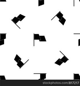 Waving flag pattern repeat seamless in black color for any design. Vector geometric illustration. Waving flag pattern seamless black