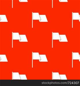 Waving flag pattern repeat seamless in orange color for any design. Vector geometric illustration. Waving flag pattern seamless