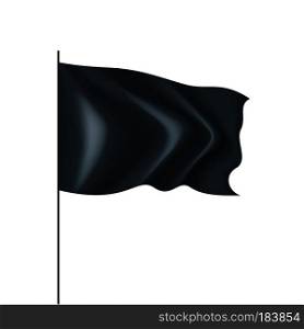 Waving the black flag on a white background. Vector illustration. Waving the black flag on a white background